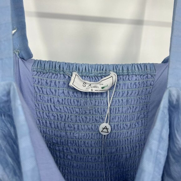 Sage The Label Dress Infinity Mini Blue Striped Sleeveless Ruffle - Picture 5 of 12